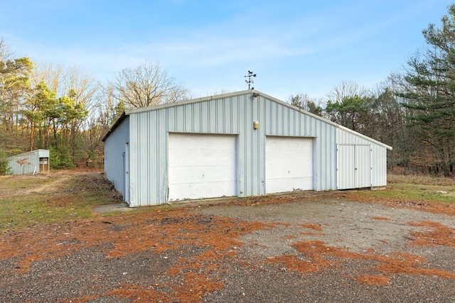 view of garage