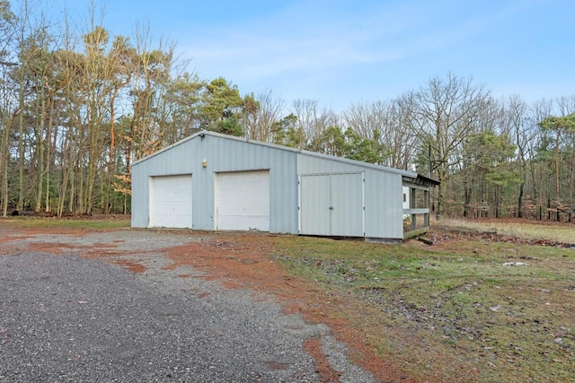 view of garage