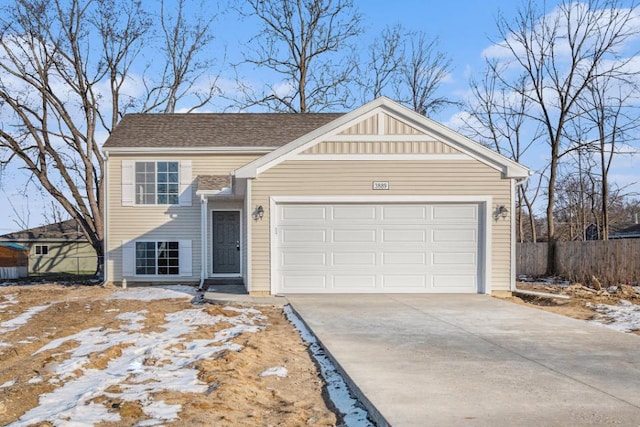 view of front of house featuring a garage