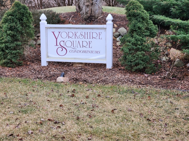 view of community sign