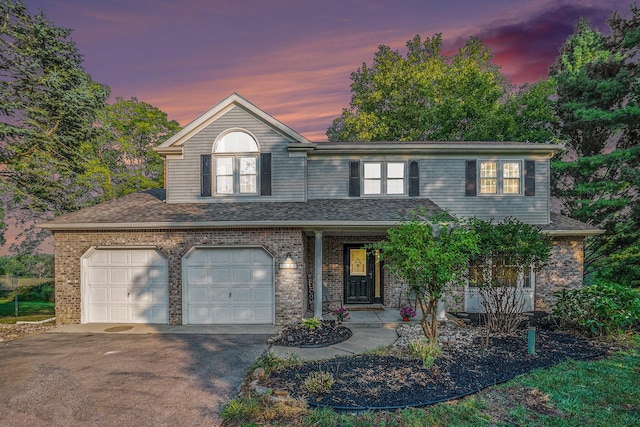 view of property featuring a garage