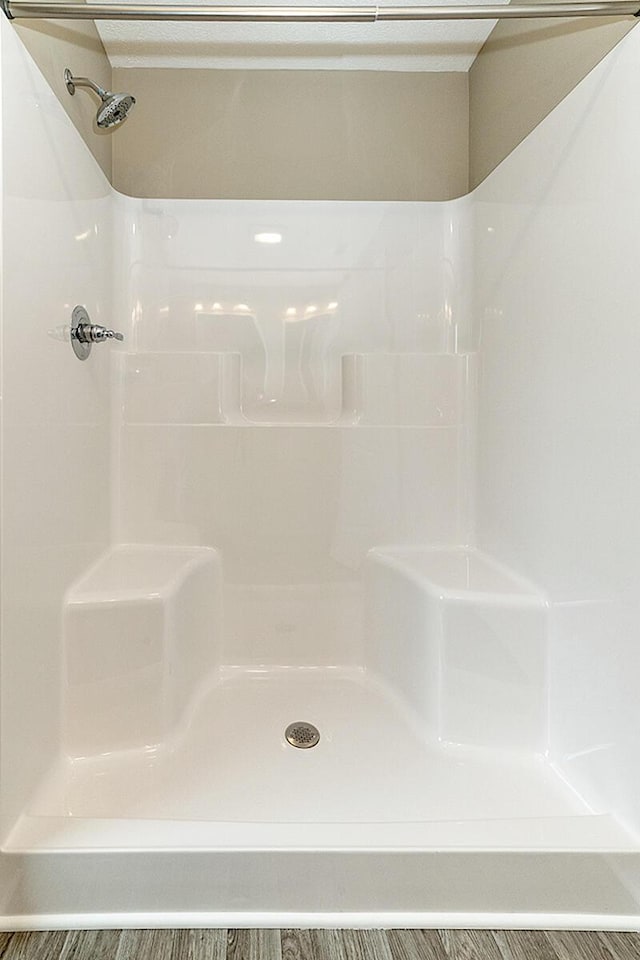 bathroom featuring walk in shower