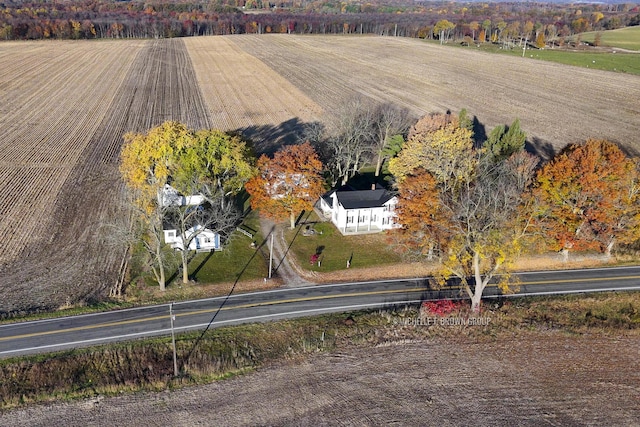 bird's eye view with a rural view