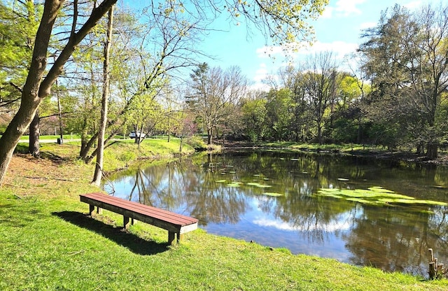 view of community featuring a water view