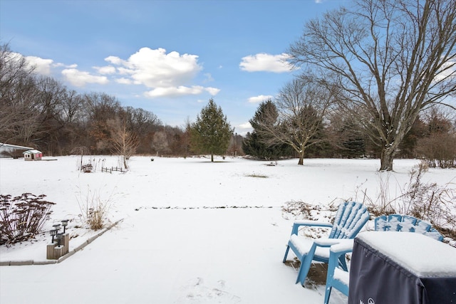 view of snowy yard