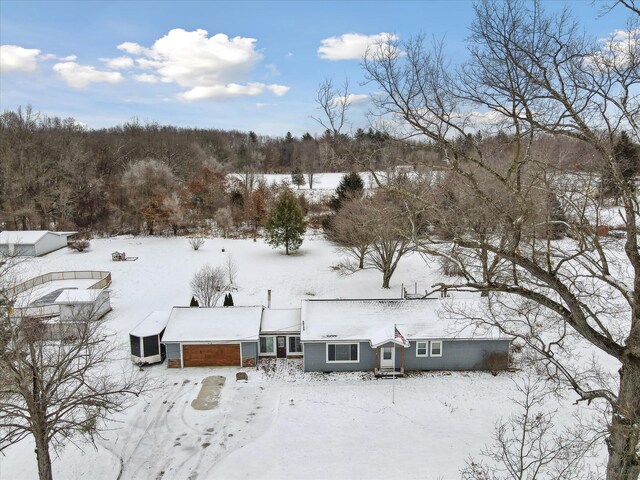 view of snowy aerial view