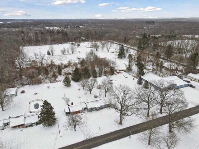 view of snowy aerial view