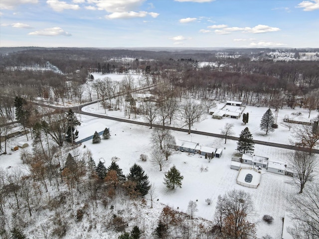 view of snowy aerial view