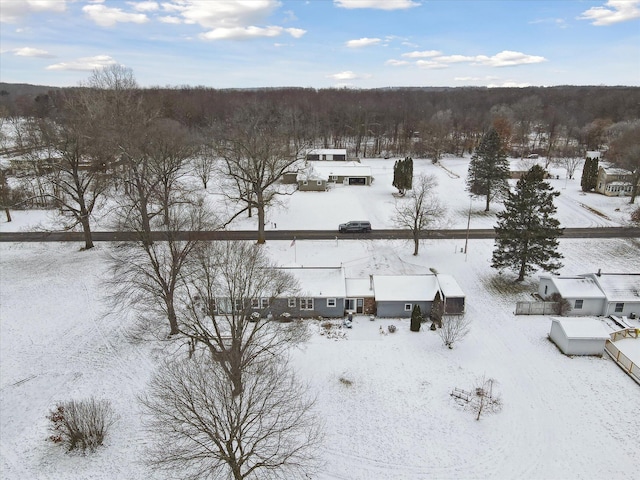 view of snowy aerial view