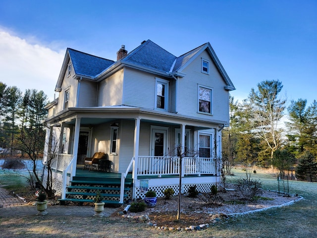 view of front of property with covered porch