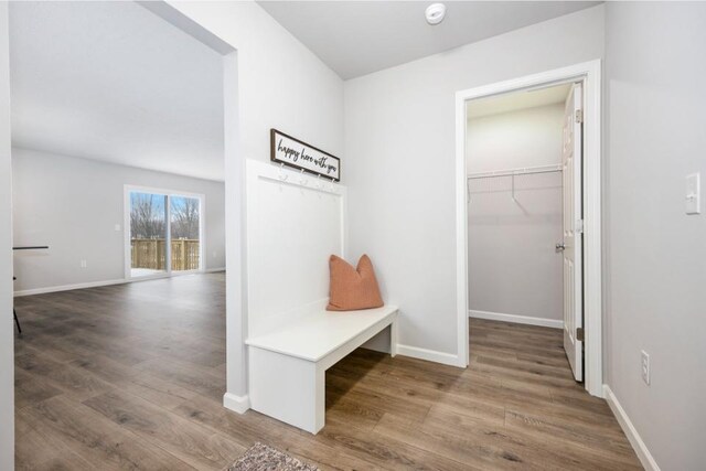 mudroom featuring hardwood / wood-style floors