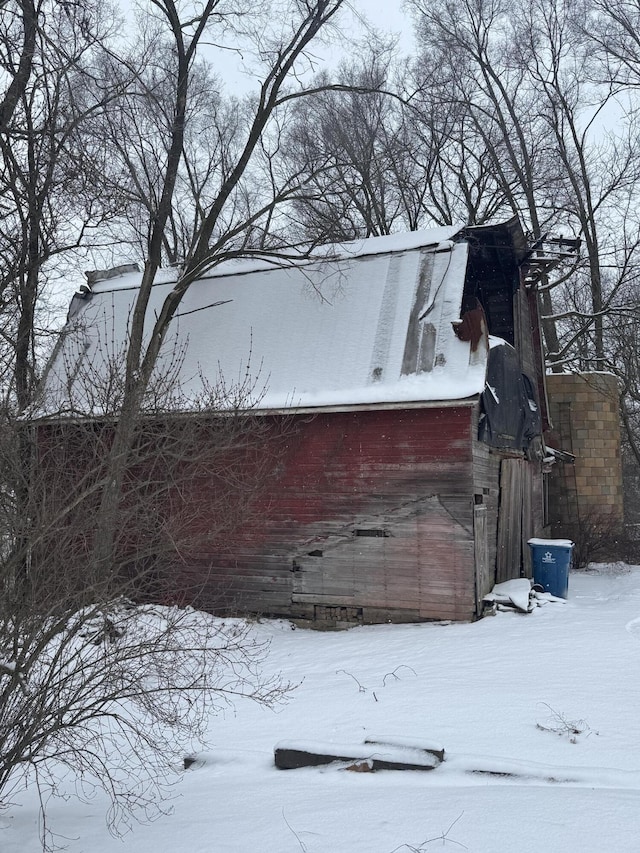 view of snowy exterior