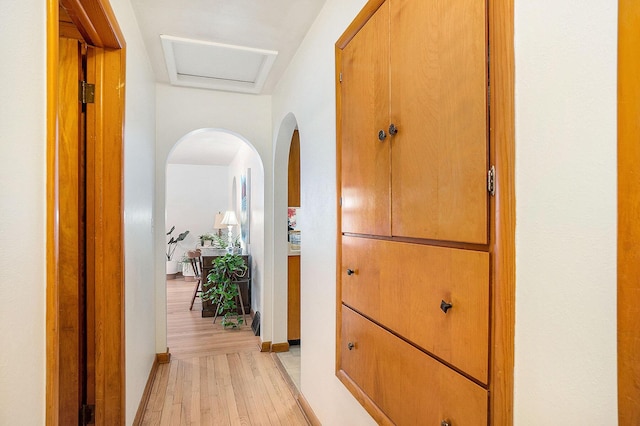 hallway featuring light hardwood / wood-style floors