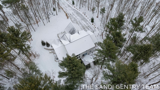 view of snowy aerial view