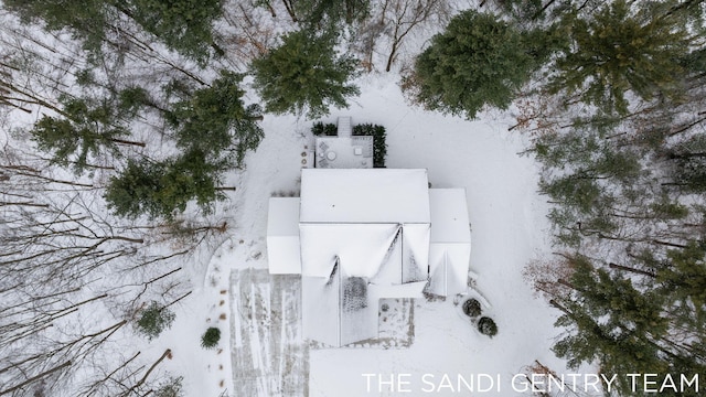 view of snowy aerial view