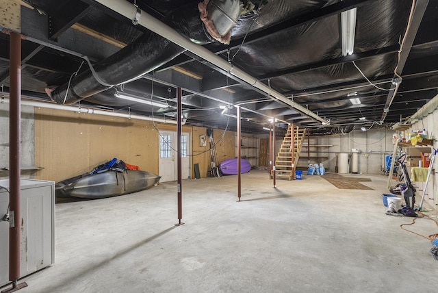 basement featuring washer / dryer