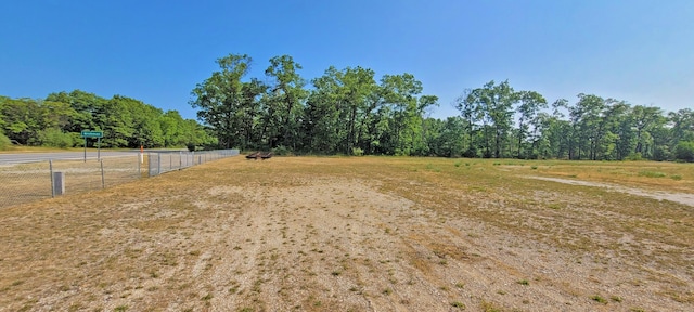 view of yard with a rural view