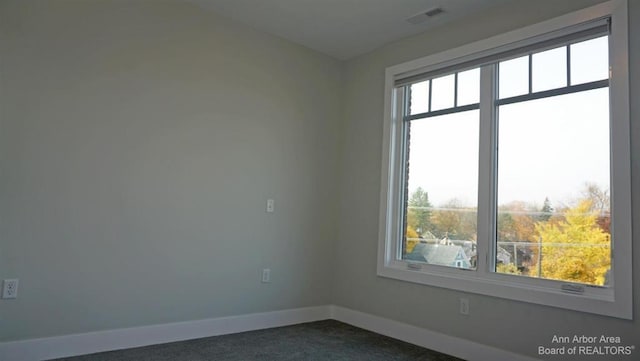 view of carpeted spare room