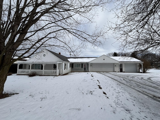 view of front of home with a garage