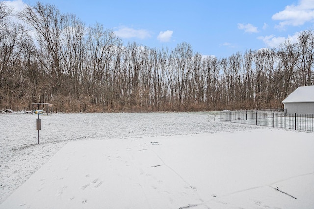 view of snowy yard