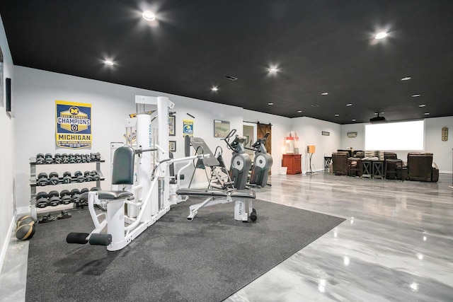 view of workout area