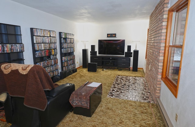 living room with carpet