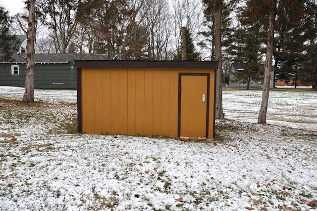 view of snow covered structure