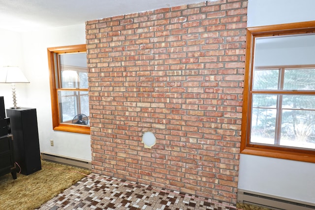 interior details featuring a baseboard radiator