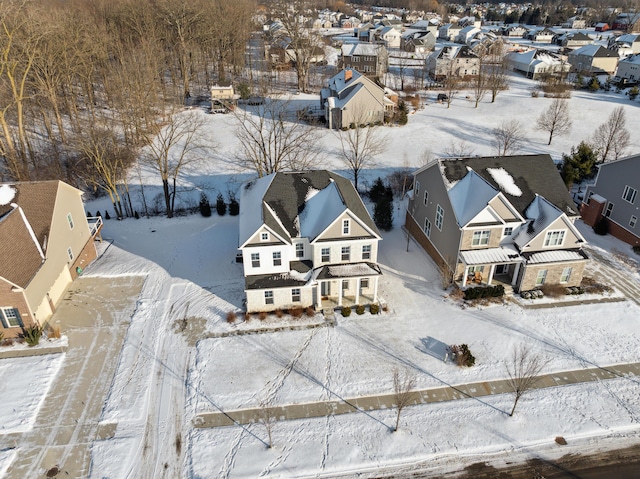 view of snowy aerial view