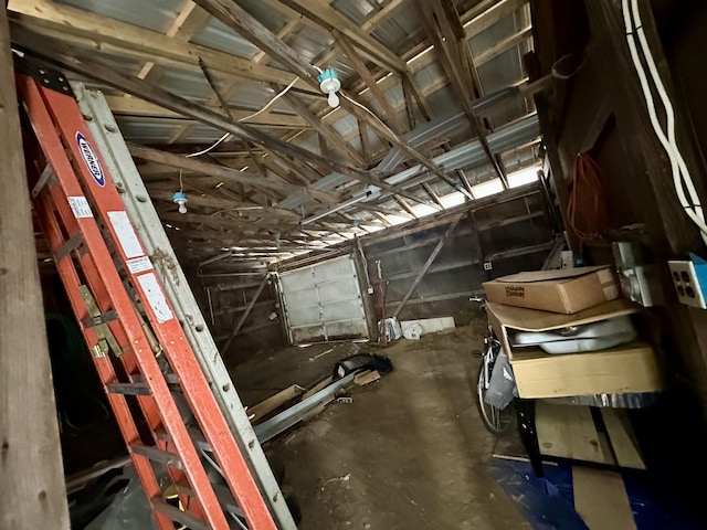 view of unfinished attic