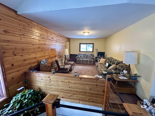 interior space with wood walls