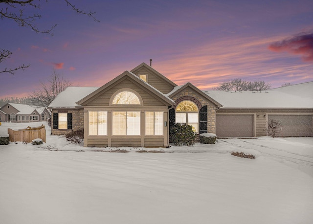 view of front of house featuring a garage