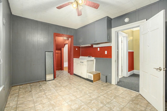 kitchen featuring ceiling fan