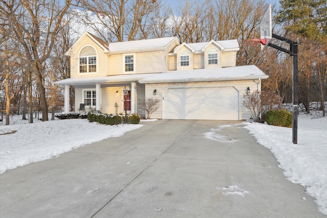 view of front of property featuring a garage