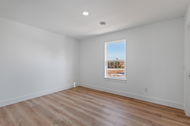 empty room featuring light wood-type flooring