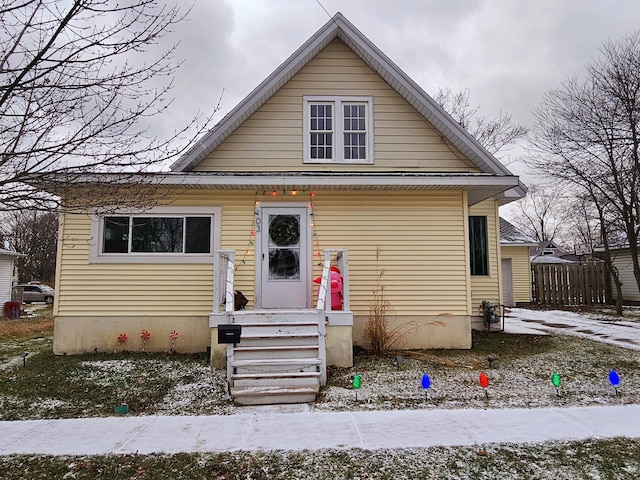 view of bungalow