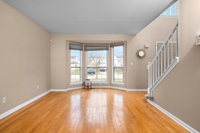 foyer with light wood-type flooring