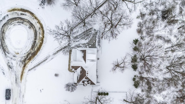 view of snowy aerial view