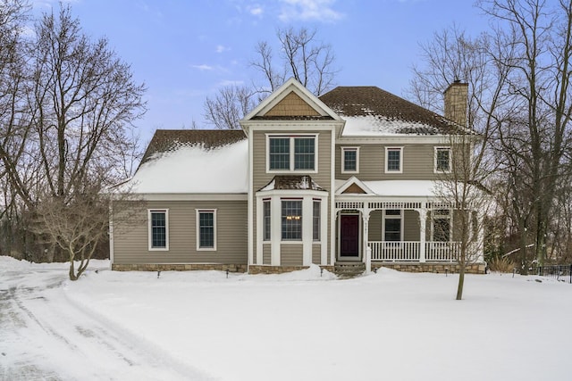 view of front of house featuring covered porch