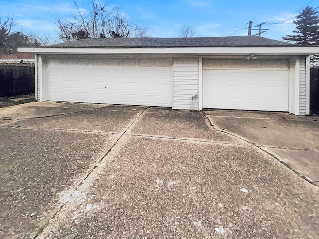 view of garage