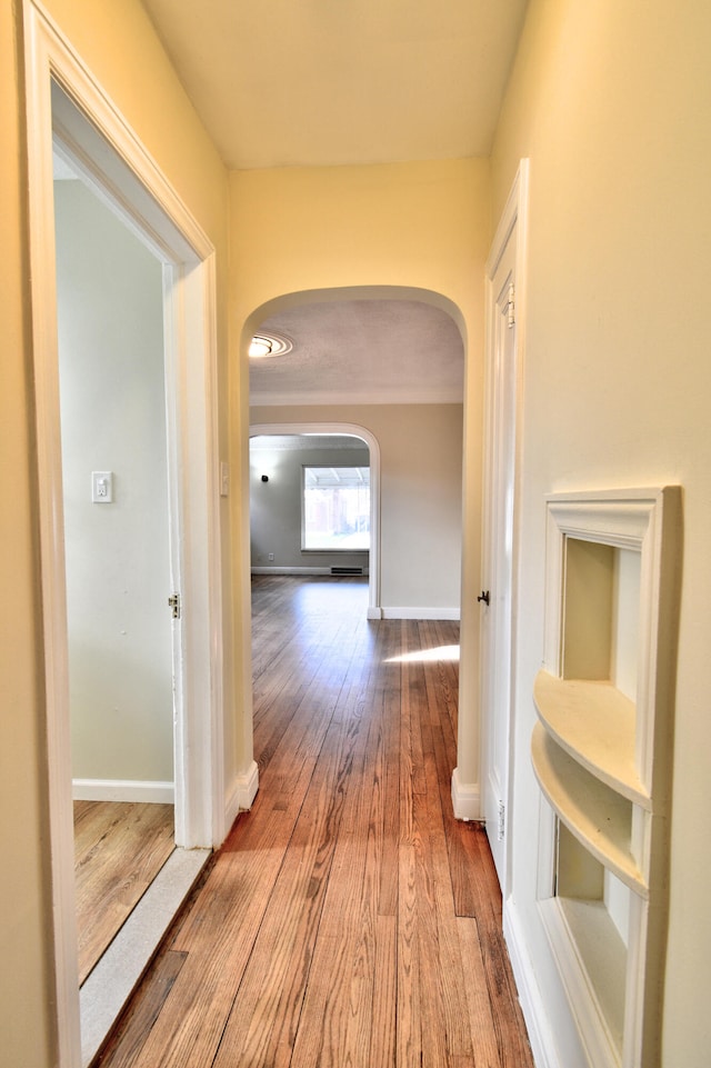 hall featuring light wood-type flooring