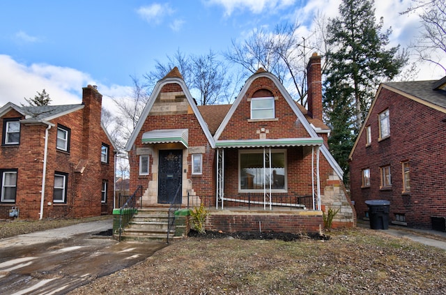 view of tudor home