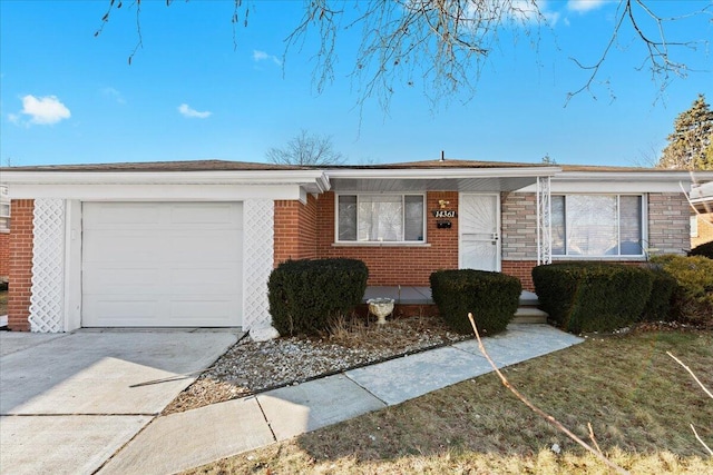 ranch-style home with a garage