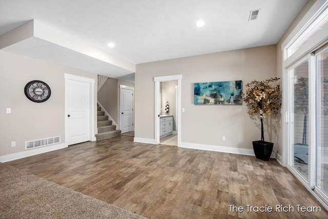 interior space featuring hardwood / wood-style floors