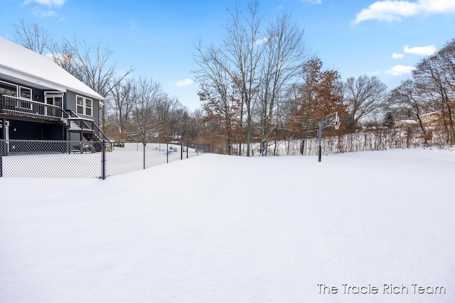 view of snowy yard