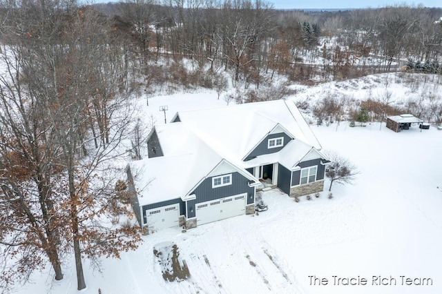 view of snowy aerial view