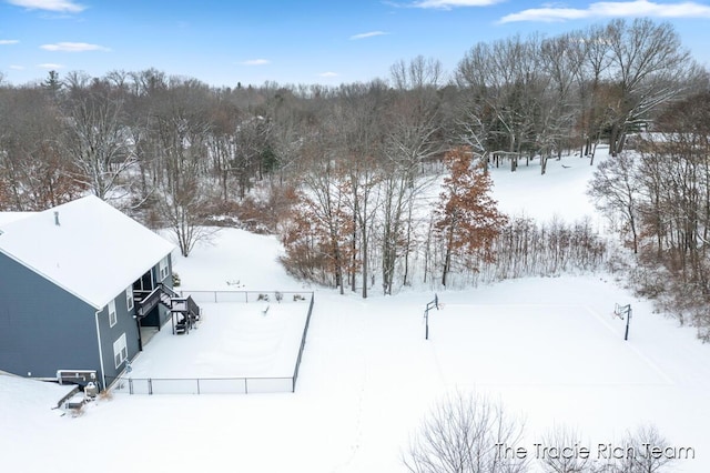 view of snowy aerial view