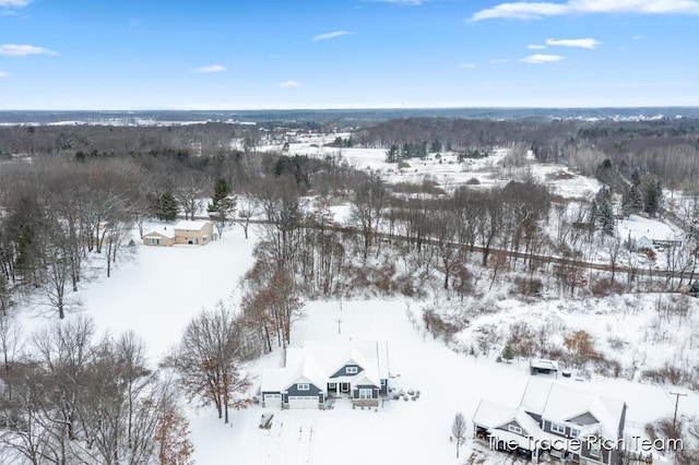 view of snowy aerial view