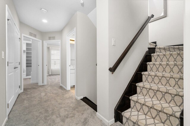 stairway with carpet