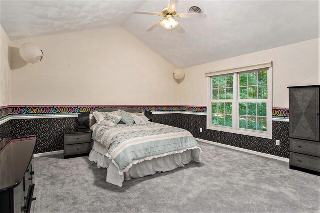 119 Kingsbury Ct, Battle Creek, MI 49015 - carpeted bedroom featuring ceiling fan and vaulted ceiling
